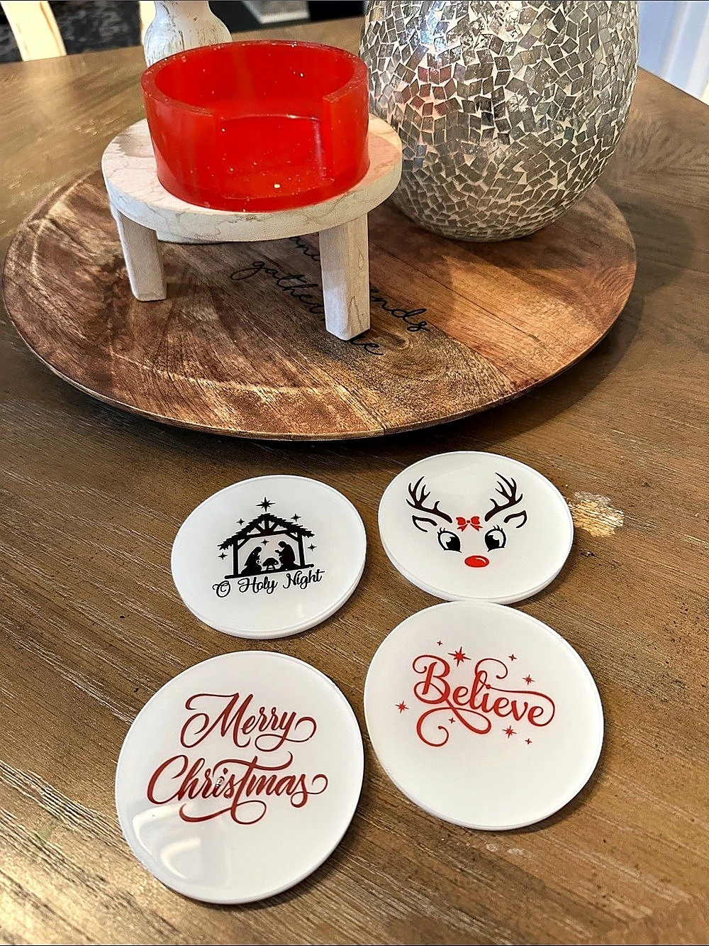 🎄 Christmas 🎄 epoxy resin Coaster Set